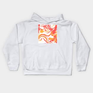 Orange and Red Abstract Pattern Kids Hoodie